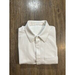 Lululemon Shirt Mens XL Button Up Commission White Solid Casual Chest Pocket